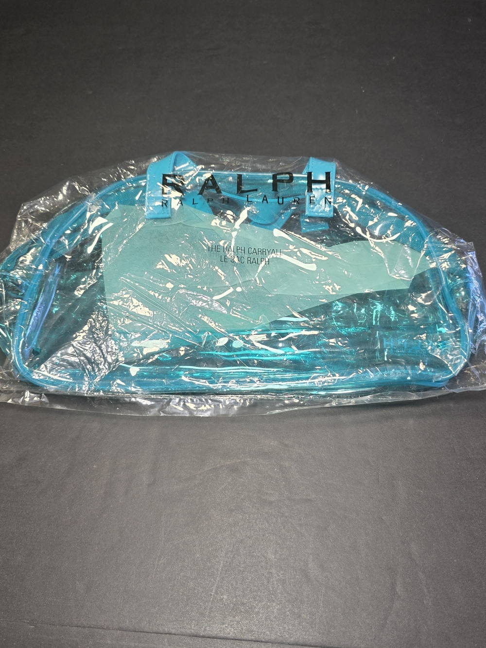Ralph Lauren Teal Clear Dome Tote Bag